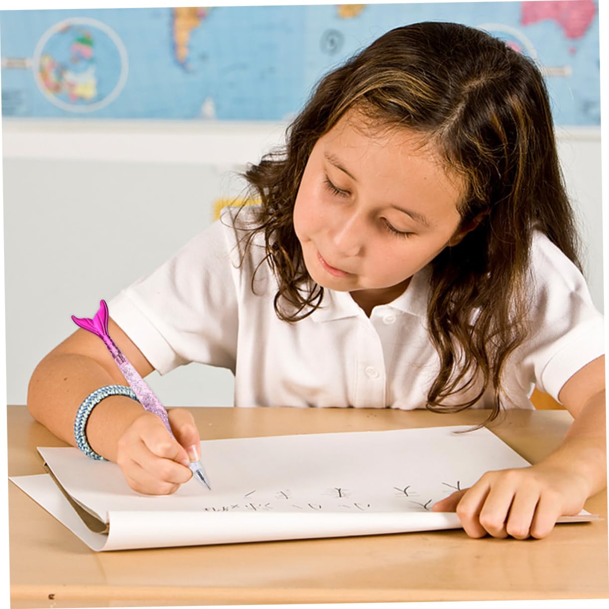 SHINEOFI 3ensembles Stylos à Bille Design Sirène De Stylos Gel Noirs Pour Fournitures Scolaires Amusantes Et Créatives