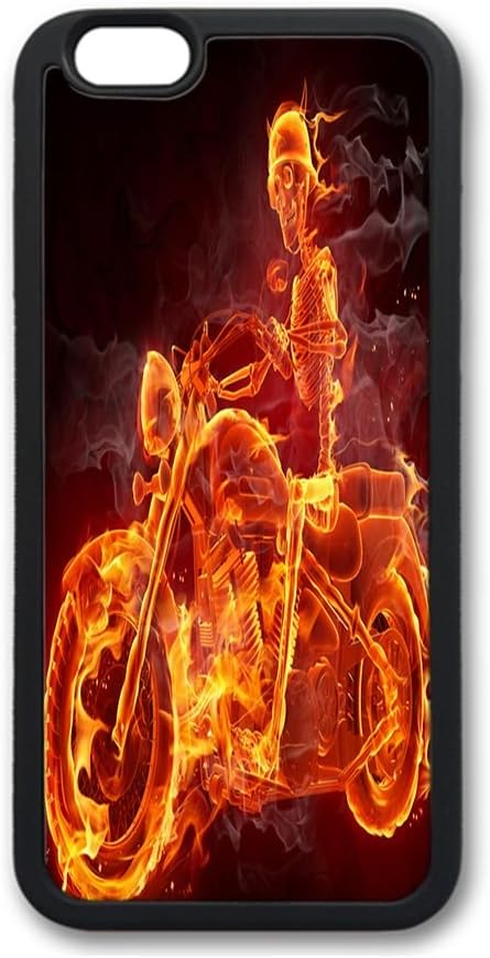 Fantastic Faye PC Material Skull Cute Hot Selling Top Quality Special Design Fire Flowers Motobike Guitar Cell Phone Cases For iPhone 6 No.16