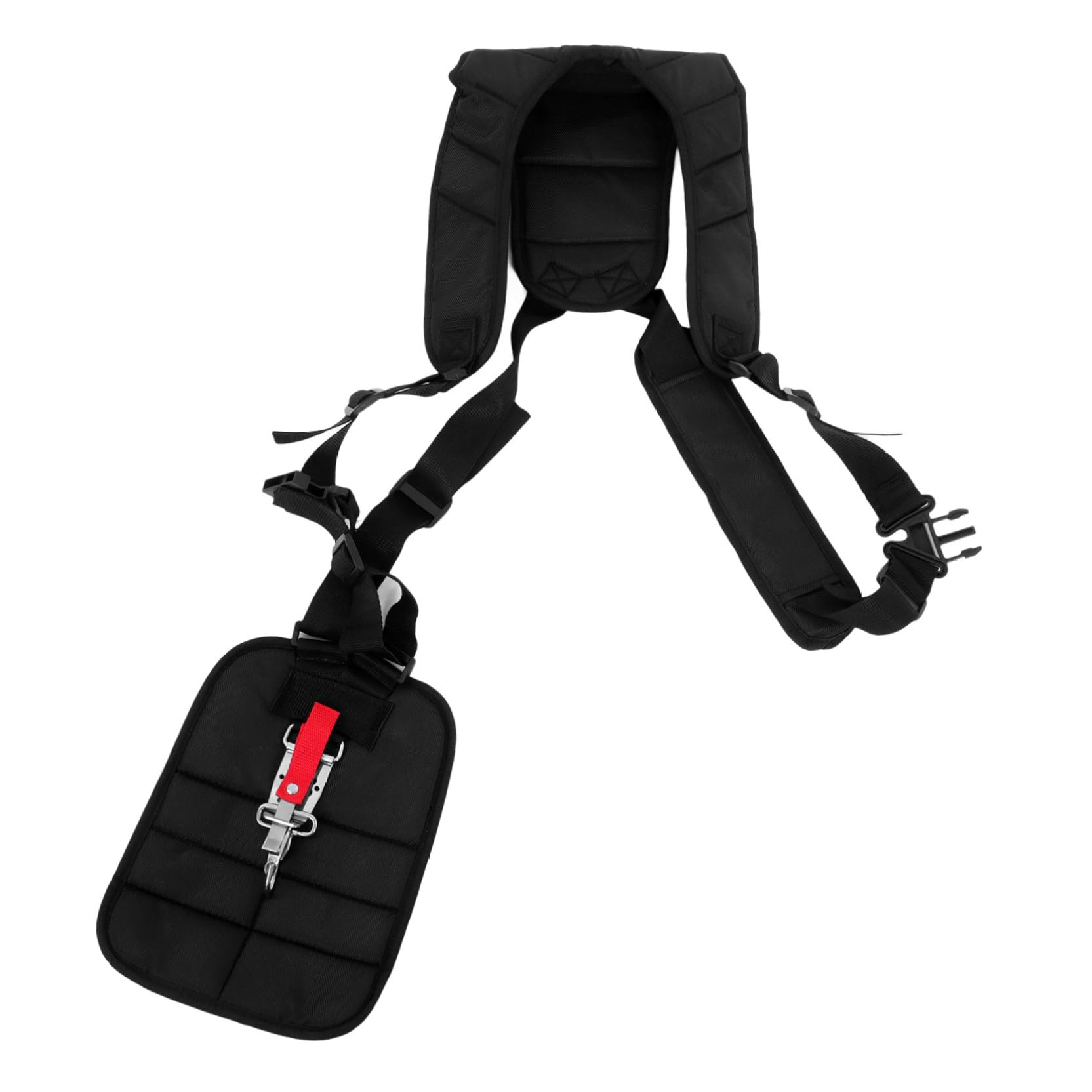 Kisangel Cintura in Nylon Nero Doppia Tracolla Imbottita per Decespugliatore, Distribuisce Carico Uniformemente Un Taglio Erba Affidabile