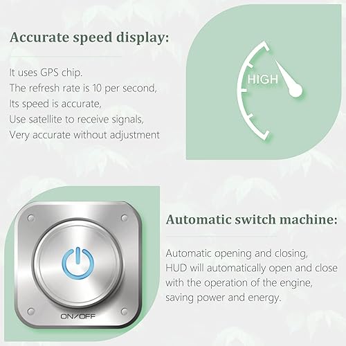 Miniatura 26 de H2 GPS Velocímetro Digital Velocímetro GPS HUD Universal Todos los Coches Head Up Display Vehículo Velocidad Brújula MPH KMH Indicador de velocidad