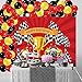 Auihiay 79 Pieces Race Car Party Decorations Set Include 66 PCS Back Red Yellow Balloons Garland Kit, 12 PCS Checkered Racing Flags, 1 PC Racing Red Photo Background