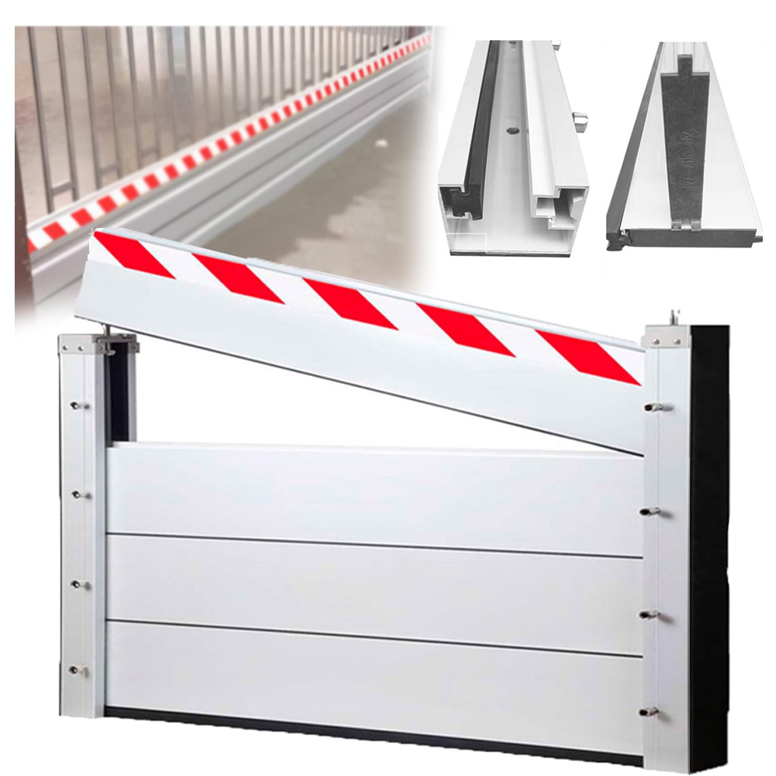Porte de BarrièRe de Protection Contre Les Inondations H 20ccm 40cm 60cm 80cm 100cm 120cm 140cm Barriere Anti Inondation Porte de Garage Aluminium BarrièRe Anti-Inondation