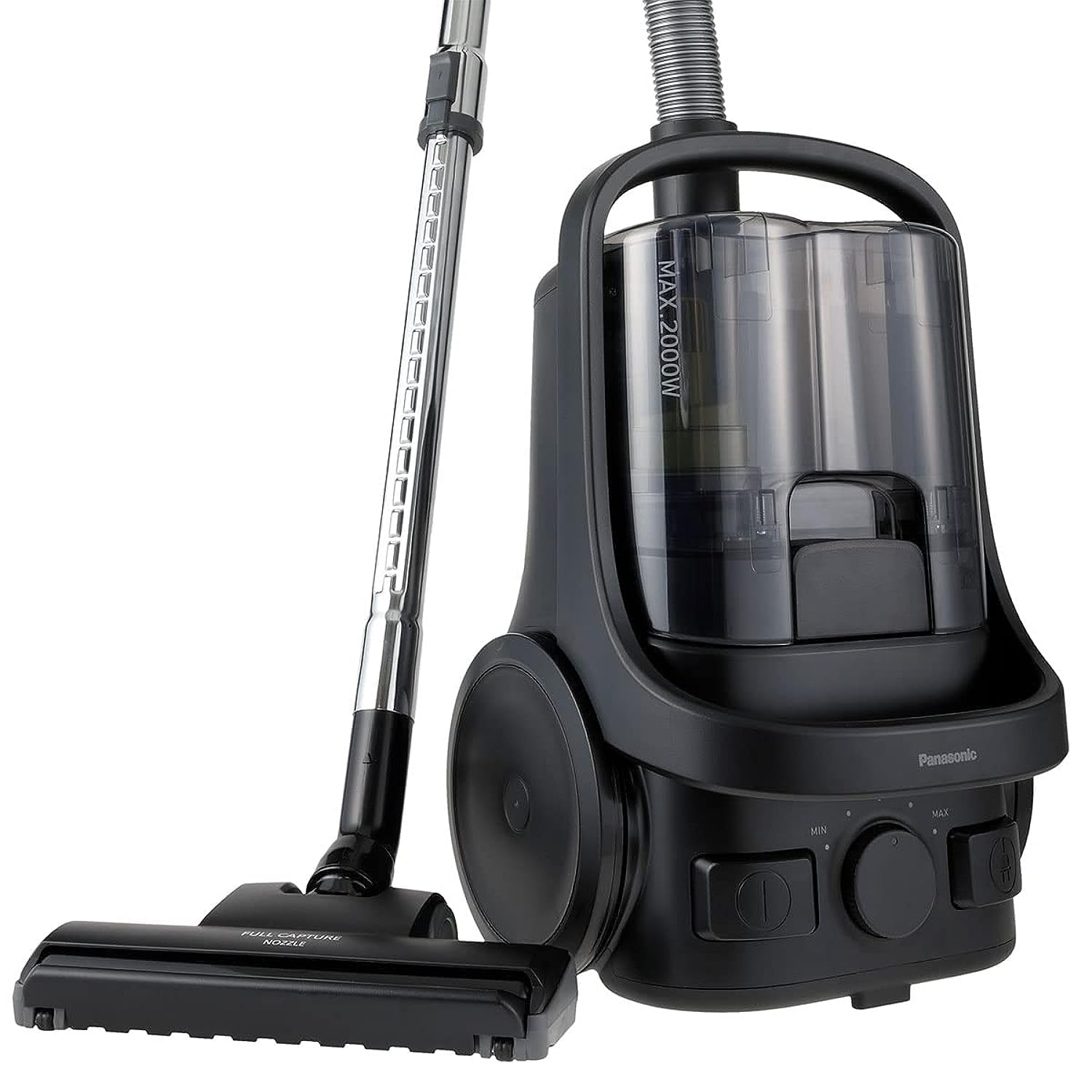 Panasonic 2000W Bagless Canister Vacuum Cleaner Long lasting suction power Washable Filter & Dust Box for easy maintainance Variable Power Control Made in Malaysia, MC-CL605KE47