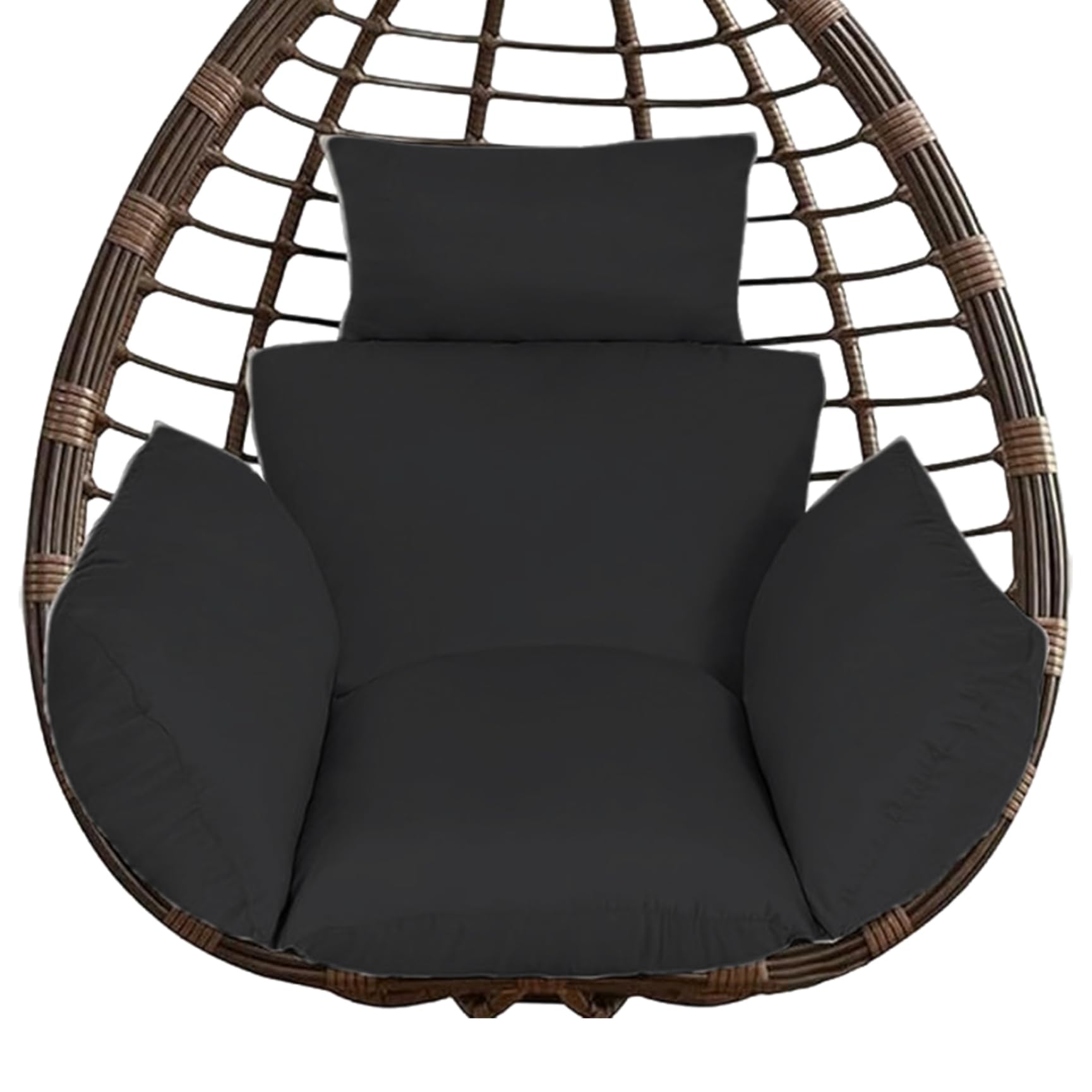 Coussin balançoire d'oeuf doux et épais avec oreiller de tête pour fauteuil suspendu extérieur