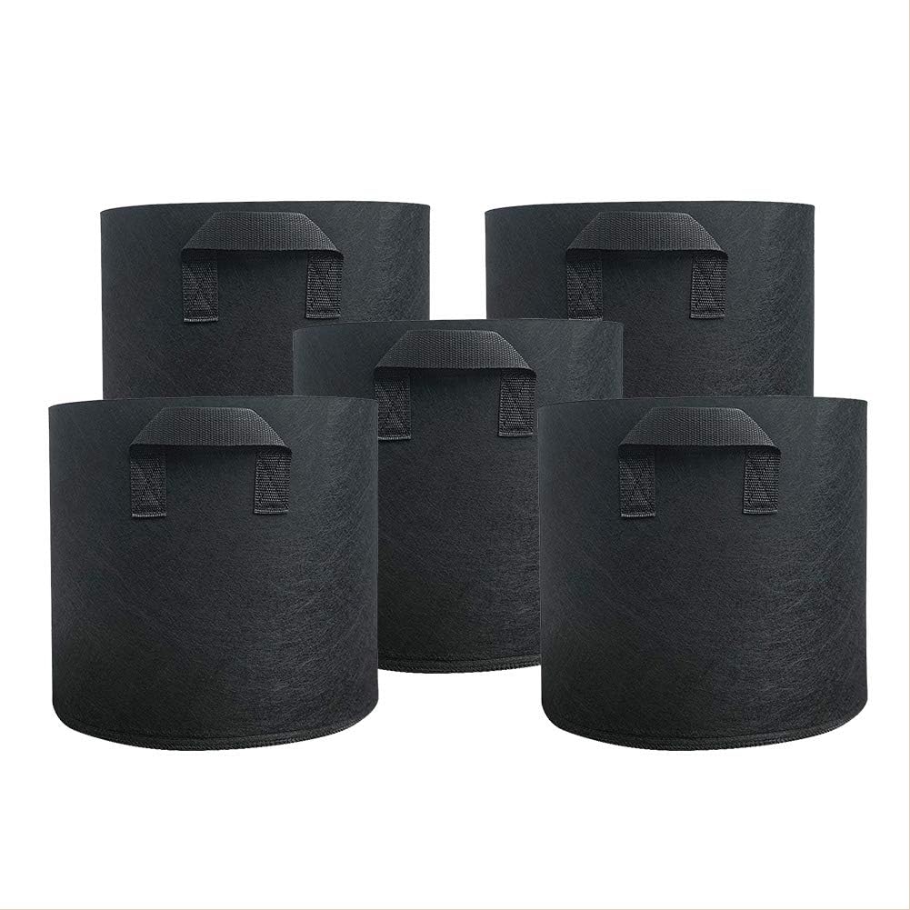 MIFXIN Potato Grow Bags 5 Gallon Vegetable Planter Bag with Handles Nonwoven Fabric Growing Container for Planting Potato Carrot Tomato Onion (5 Pack)