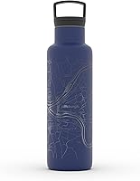 Vista 16 de Well Told Botella de agua aislada con mapa de Washington DC grabado, botella de acero inoxidable grabada (21 onzas, blanco) botella aislada de mapa