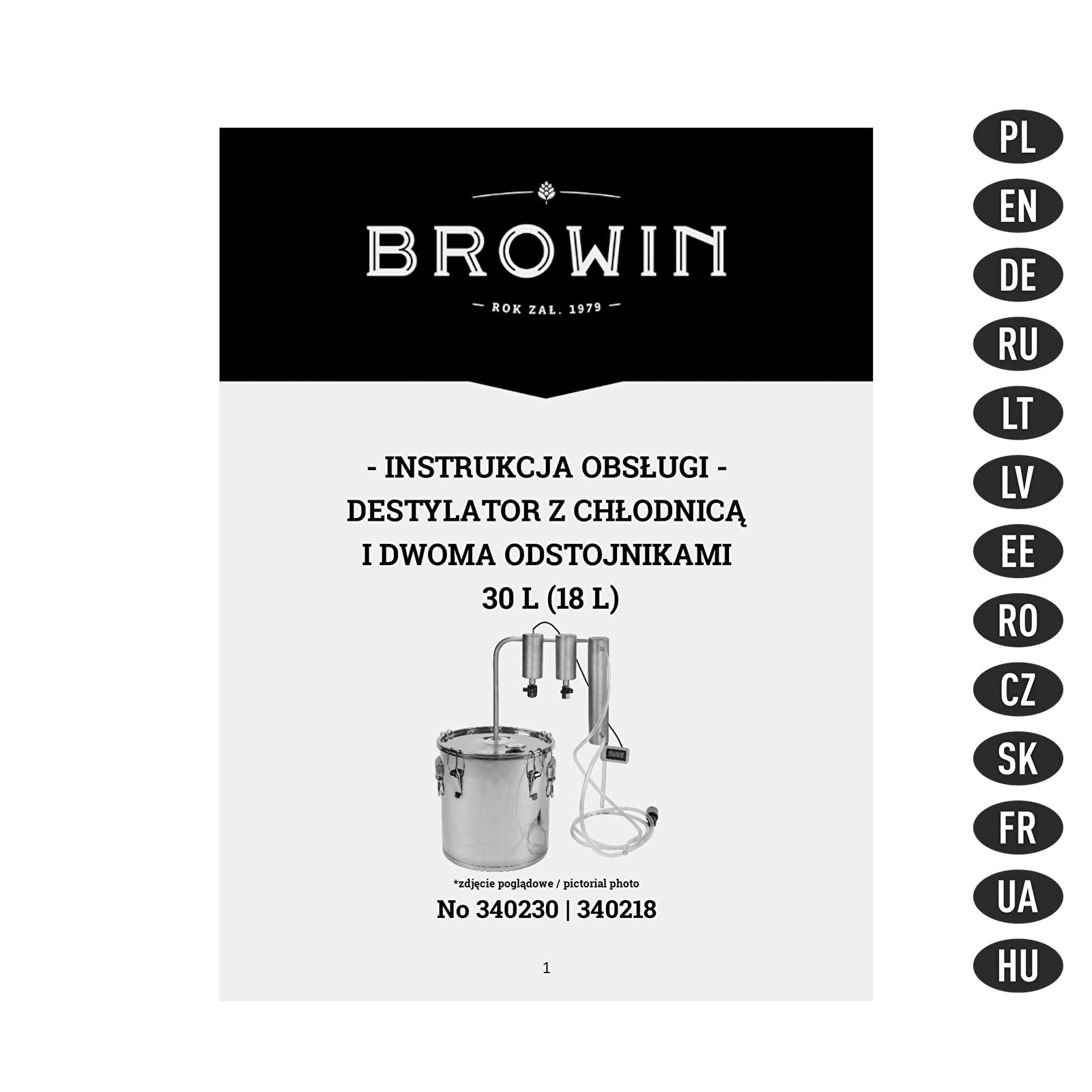 Browin 340230 Destilador, Acero Inoxidable 18/8