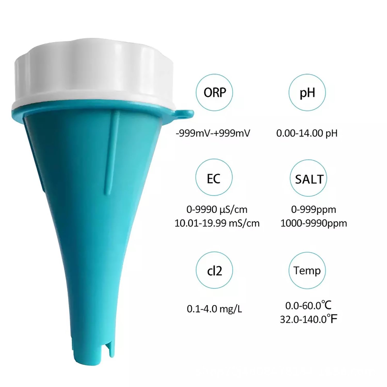 Analizador De Agua De Piscina, Medidor De Cloro Residual Y Calidad del Agua, Sonda De Precisión, Control Mediante Aplicación Y Registro De Datos, Monitor De Ph Y Cloro para Jacuzzis