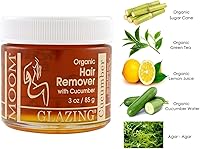 Vista 2 de MOOM - Removedor de pelo orgánico con fórmula sensible con pepino para bikini y brasileño - 3 oz (paquete de 2) - Hecho en Canadá