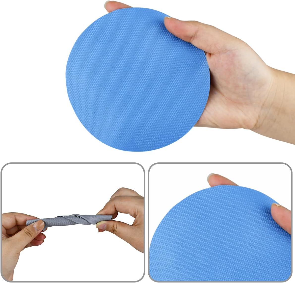 8 Pcs Reusable Jar Opener Gripper Pads Rubber Jar Opener Gripper Pads Multi-function Jar Opener for Elderly People with Arthritis and Weak hands (Blue, Gray)