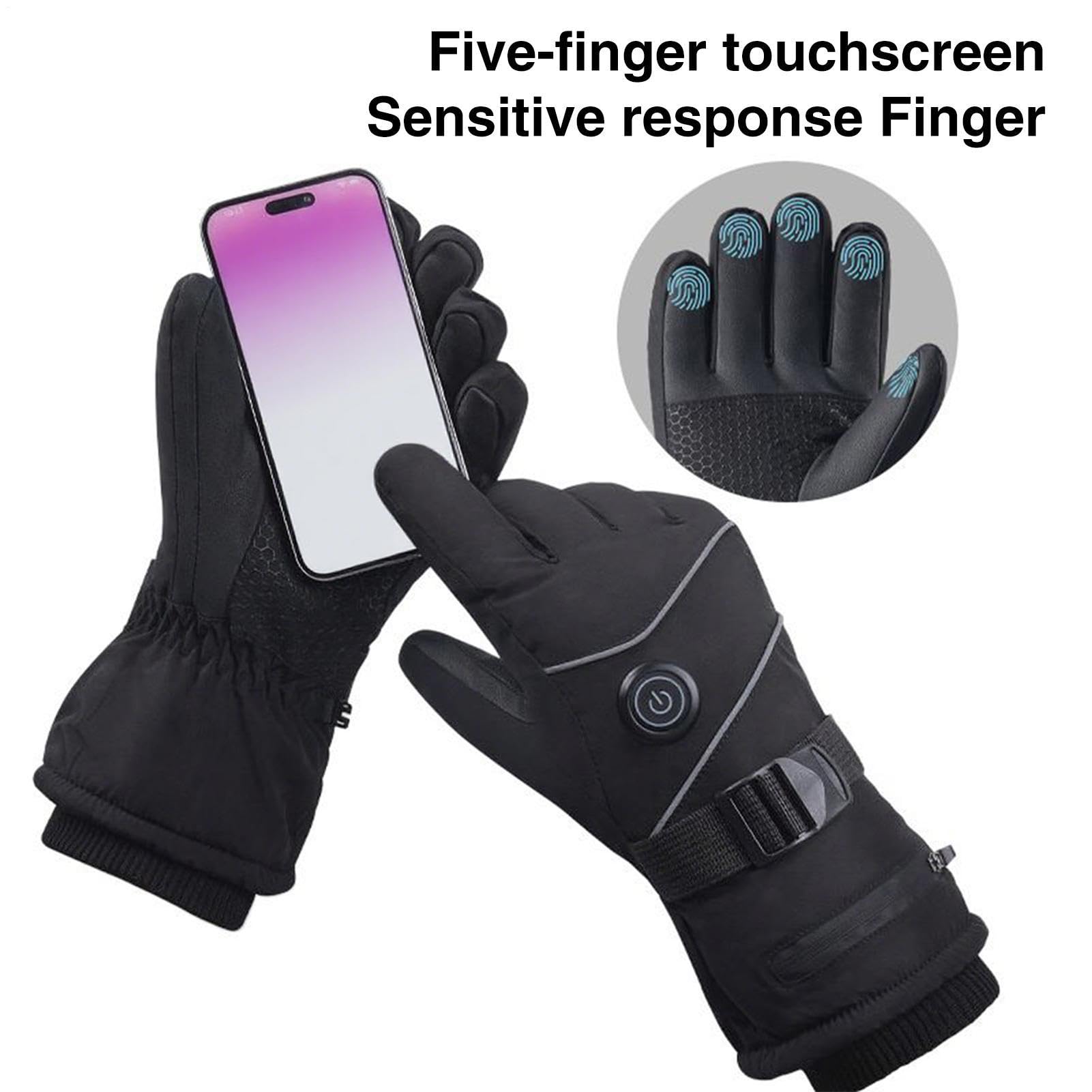 Guanti da lavoro riscaldati Scaldamani a 3 modalità regolabili con | Guanti touchscreen a dita intere riscaldati per ciclismo, sci, all'aperto, neve, viaggi, casa, uomini e donne