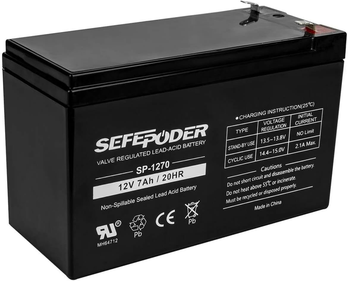 Batería de plomo ácido sellada recargable de 12V 7Ah (terminales F1)