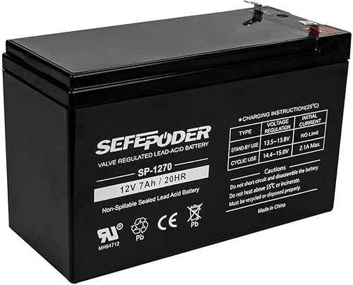 Batería de plomo ácido sellada recargable de 12V 7Ah (terminales F1) disponible en Yaxa Mexico