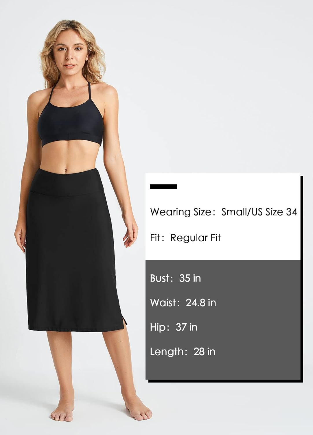 baleaf Women's 28" Midi Length Long Swim Skirts with Legging Modest High Waisted Tankini Skirt Bottom UPF 50+ - Image 6
