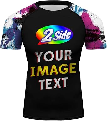 O2TEE Mens Custom Full Printing Add Your Picture Front & Back Short Sleeve Training Shirt