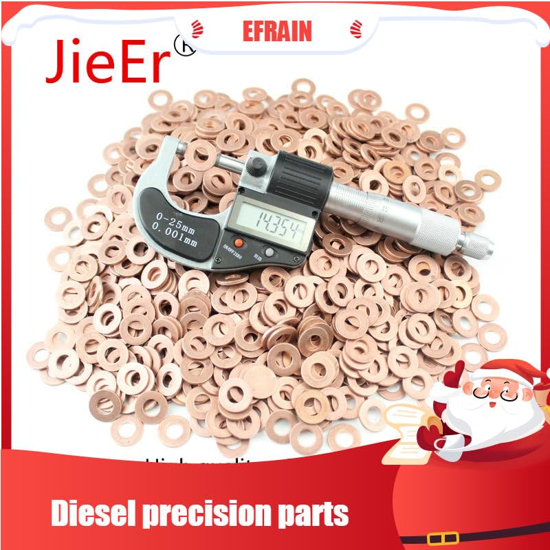 30 PCS/lot 7mm-9mm Common Rail Injector Repair Kits 1-3mm Thickness Common Rail Injector Nozzle Sealing Copper pad Gasket - (Color: 9-18-1.5mm)
