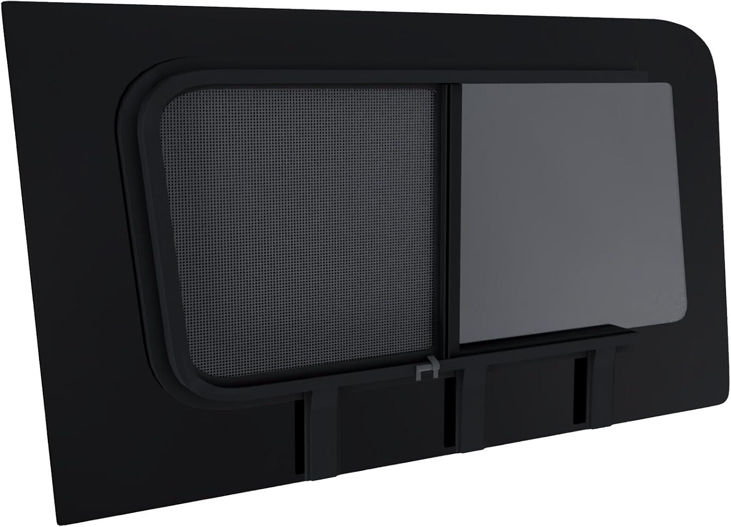 Brixwell 1290mm W x 768mm H Glass Window for Mercedes Sprinter 2007+, Passenger Side Third Sliding with Internal Screen, Extended 170" Wheelbase, 15 Percentage UV Light Transmission, Privacy Tinted