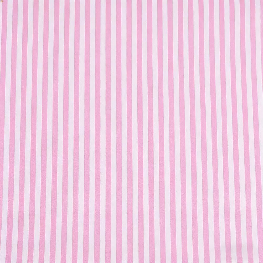 AHANDMAKER 39" x63" Stripes Cotton Fabric Sewing Stripe Pattern Fabric Twill Striped Printed Fabrics Cotton Woven Ticking for Patchwork Table Cloths Pillows Cushions DIY Sewing Supplies, Pink