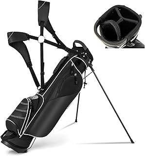 KOTEK Lightweight Golf Stand Bag, Small Golf Bag with 4 Way Divider, Rain Cover, 4 Pockets, Cooler Pouch & Adjustable Dual Shoulder Straps, Golf Travel Bag for Airlines, Par 3 and Executive Courses