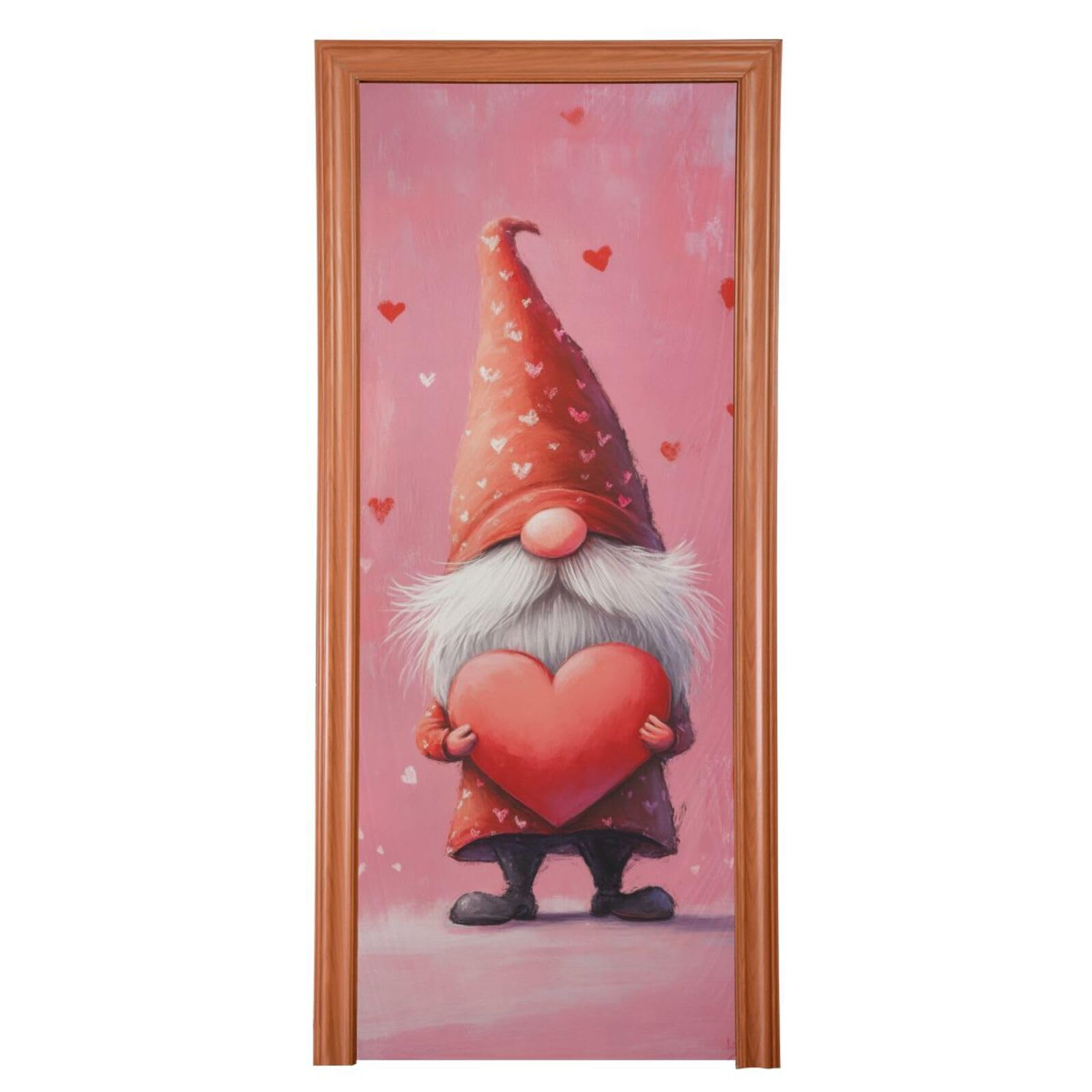FLildon Valentine's Day Gnome Heart Door Cover Decoration, Party Accessory Porch Decor for Festive Ornament Room Door Covers 36 x 98 Inch