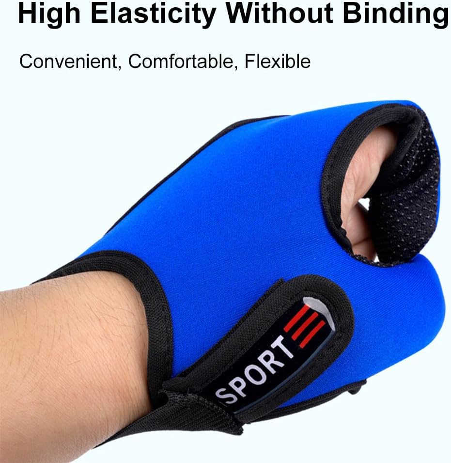 SagaSave 2 Pcs Double Finger Protector Fishing Gloves Portable Breathable Fishing Gloves Adjustable Wrist Strap Anti-Slip for Outdoor Fishing
