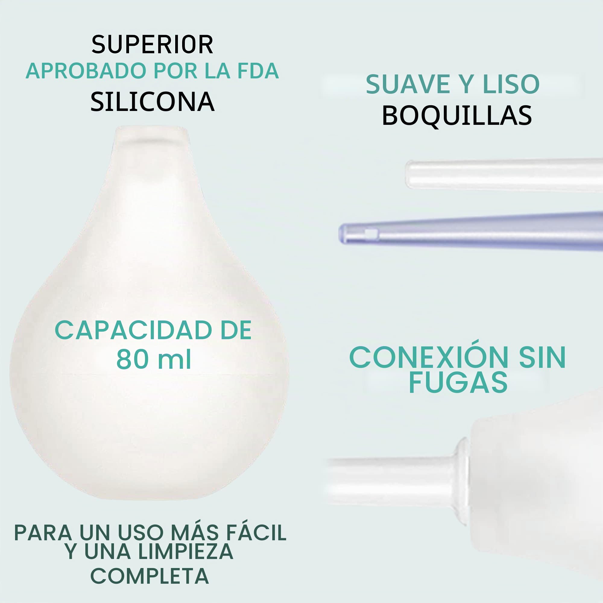 TopQuaFocus - Kit de bombilla de enema de 8 oz, 4 boquillas reemplazables para limpieza de colon de ducha anal de hombre mujer (transparente)