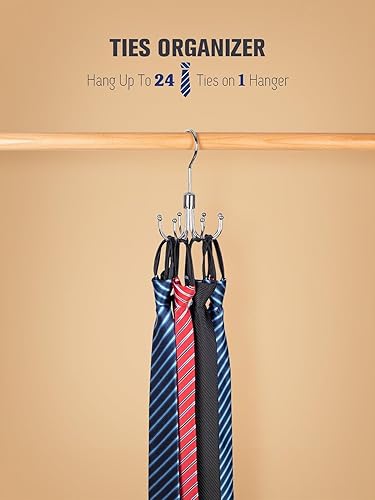 Miniatura 6 de Paquete de 2 ganchos para cinturón, organizador de accesorios de armario 2023, capacidad máxima de almacenamiento de 24 unidades, gancho de