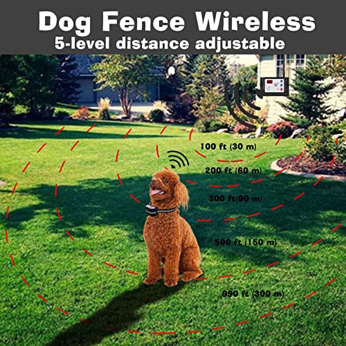 Smoostart Wireless Pet Containment System Dog Fence Wireless, Dog Boundary Collar System Waterproof Receiver Training Collar of Dogs Keep Pets Secure in Your Yard (Wireless Fence Kit)