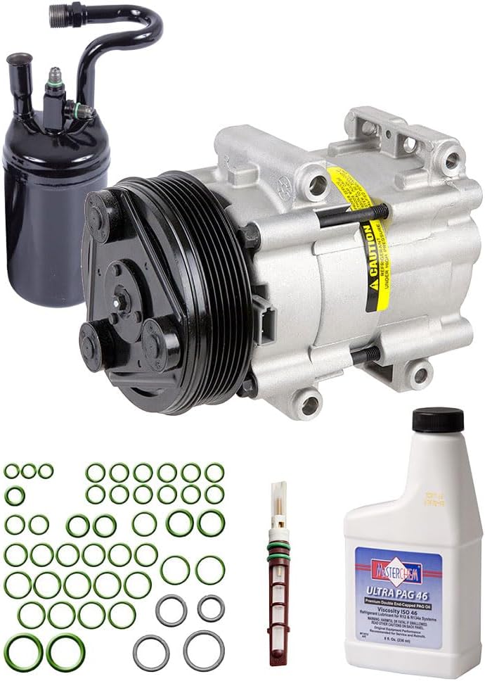 AC Compressor & A/C Kit For Mazda B3000 B4000 Navajo & Ford Ranger - Includes Drier, Expansion Valve, PAG Oil & O-Rings - BuyAutoParts 60-82025RK New