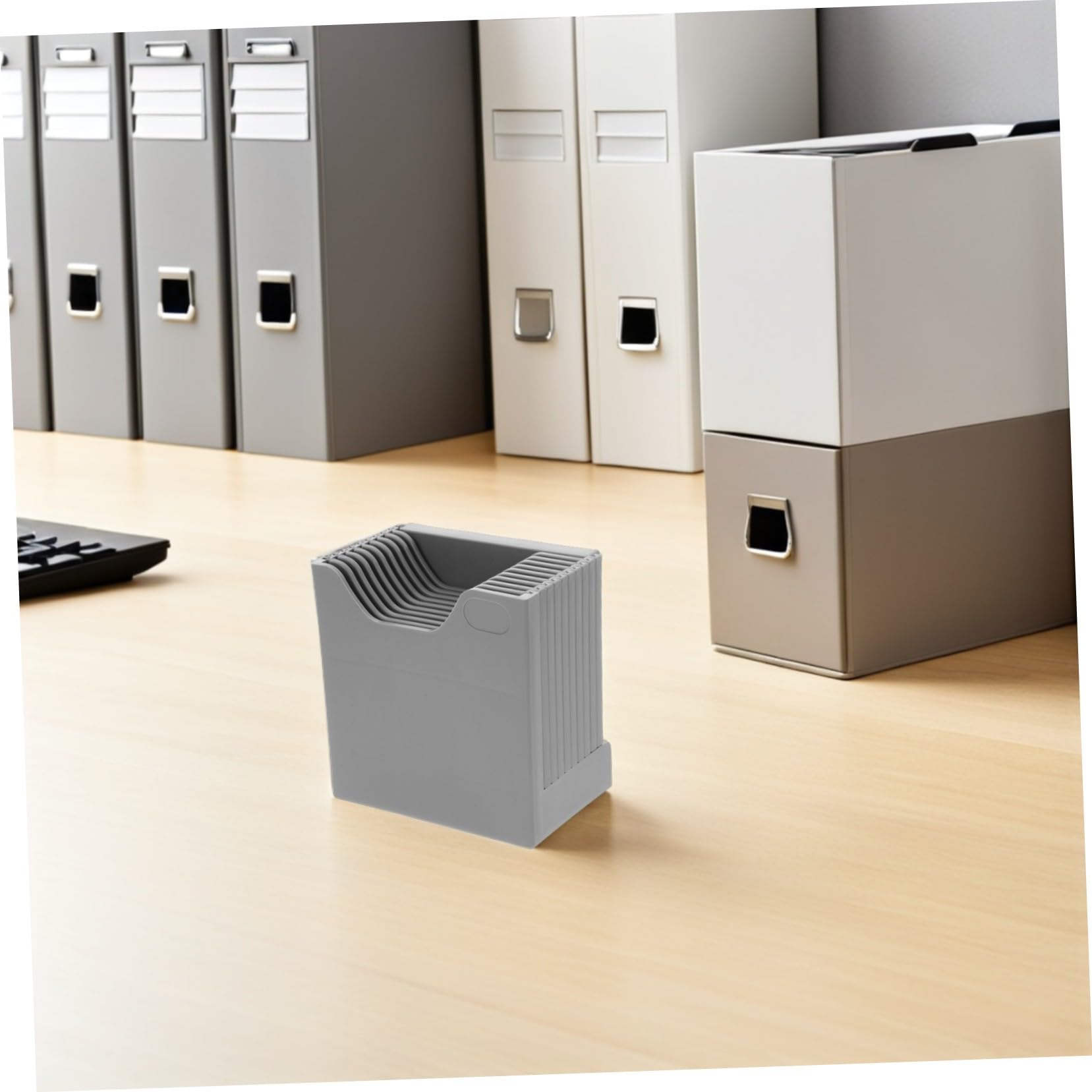 Housoutil Lot De 4 Porte-Cartes De Visite En Plastique Pp Gris