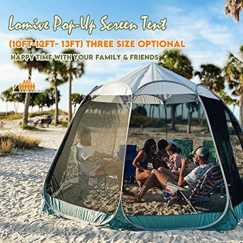 Lomive Pop-Up Screen Gazebo, 12X12Ft Screen House Room For 8-10 Persons, Screened Canopy Tent With 2 Doors For Camping, Travel, Picnics, Parties And More, Instant Tent (Not Waterproof) #TOP2