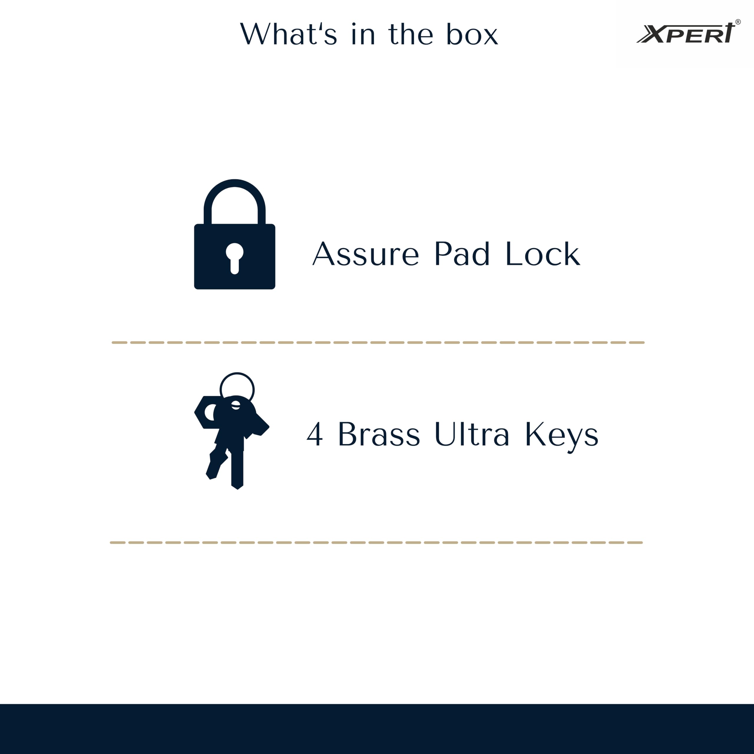 Xpert Assure 67MM (Medium Size) Padlock, Pack of 1. Made of Stainless Steel, Locks for Home, Padlocks for Home Door. Tala Lock and Key. 3