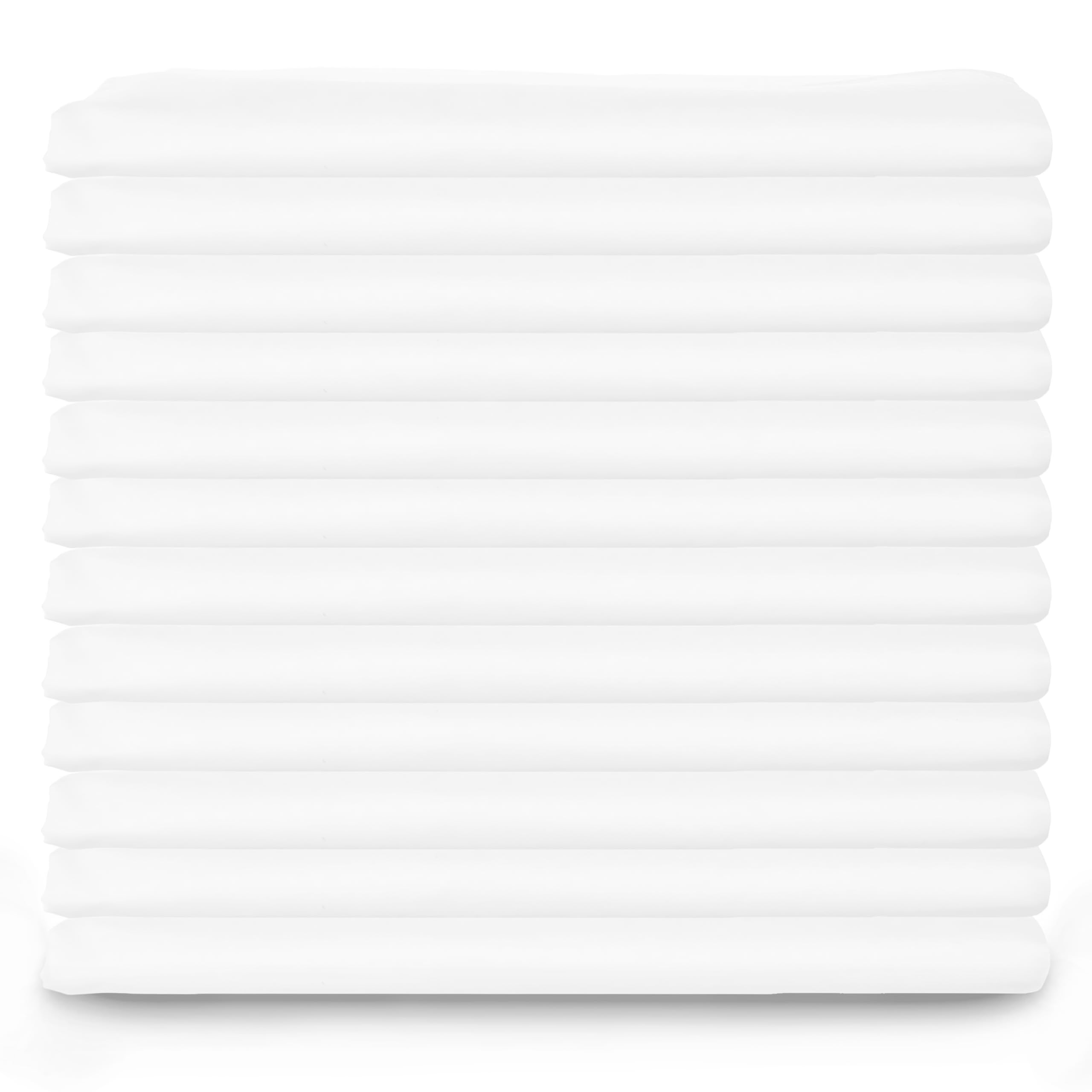 White Classic White Cotton Pillow Cases Standard Size Set of 12, Heavy Weight Quality Pillowcase with T-180 Thread Count, Elegant Double Stitched Tailoring Pillowcases, Pillow Covers 20x30 Inch