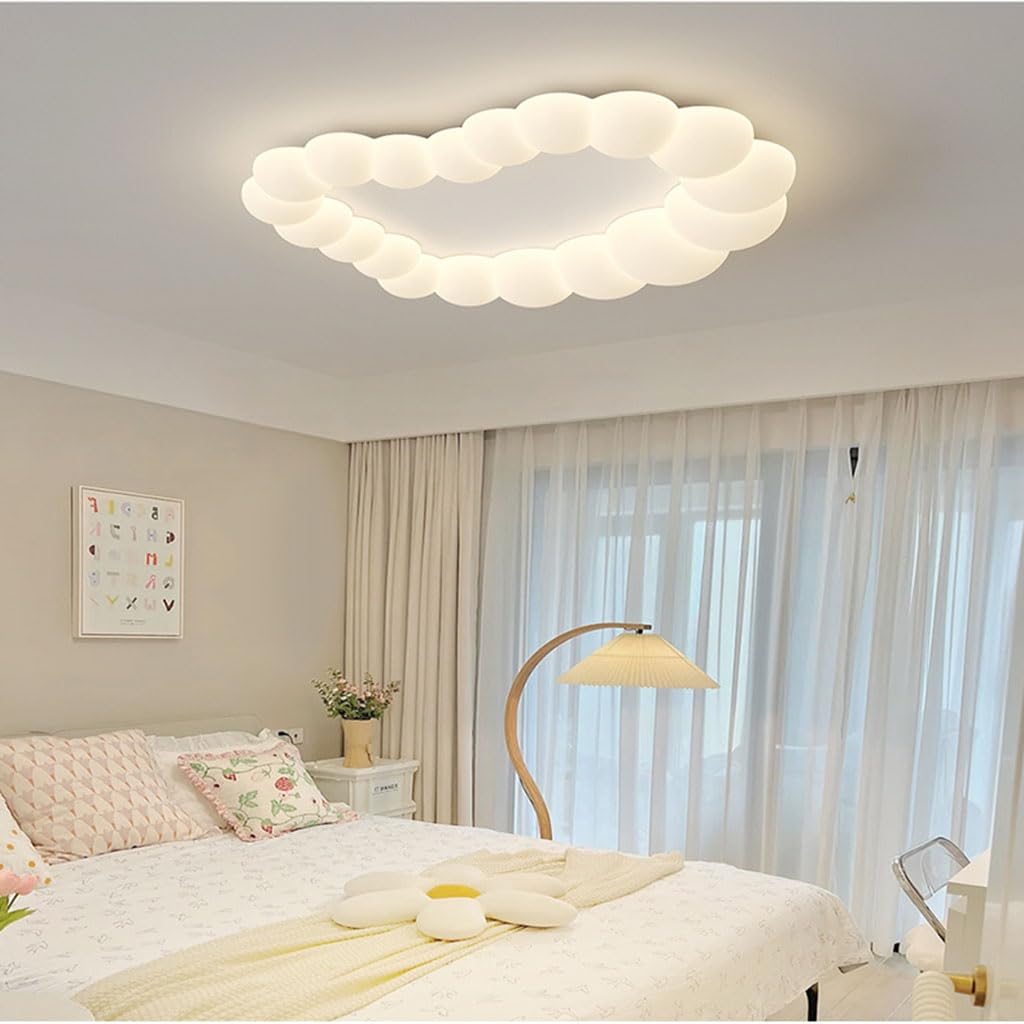 WHLL LED ceiling light, minimalist and creative ceiling lamp, ceiling light for children's bedrooms, stepless dimming with remote control for the living room, bedroom and kitchen,D