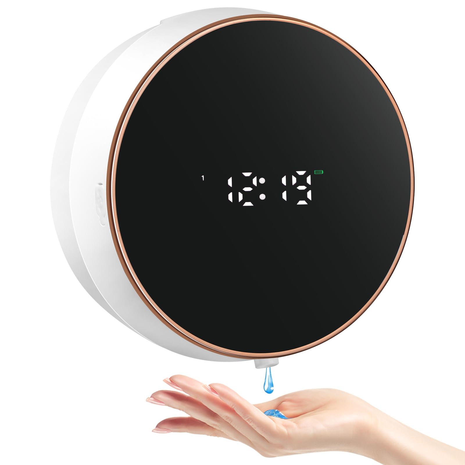 Monstake Automatic Touchless Hands Free Liquid Wall Mount Dish Soap Dispenser Electric Plastic Modern Smart Rechargeable Hand Lotion Soap Dispenser for Bathroom Kitchen White