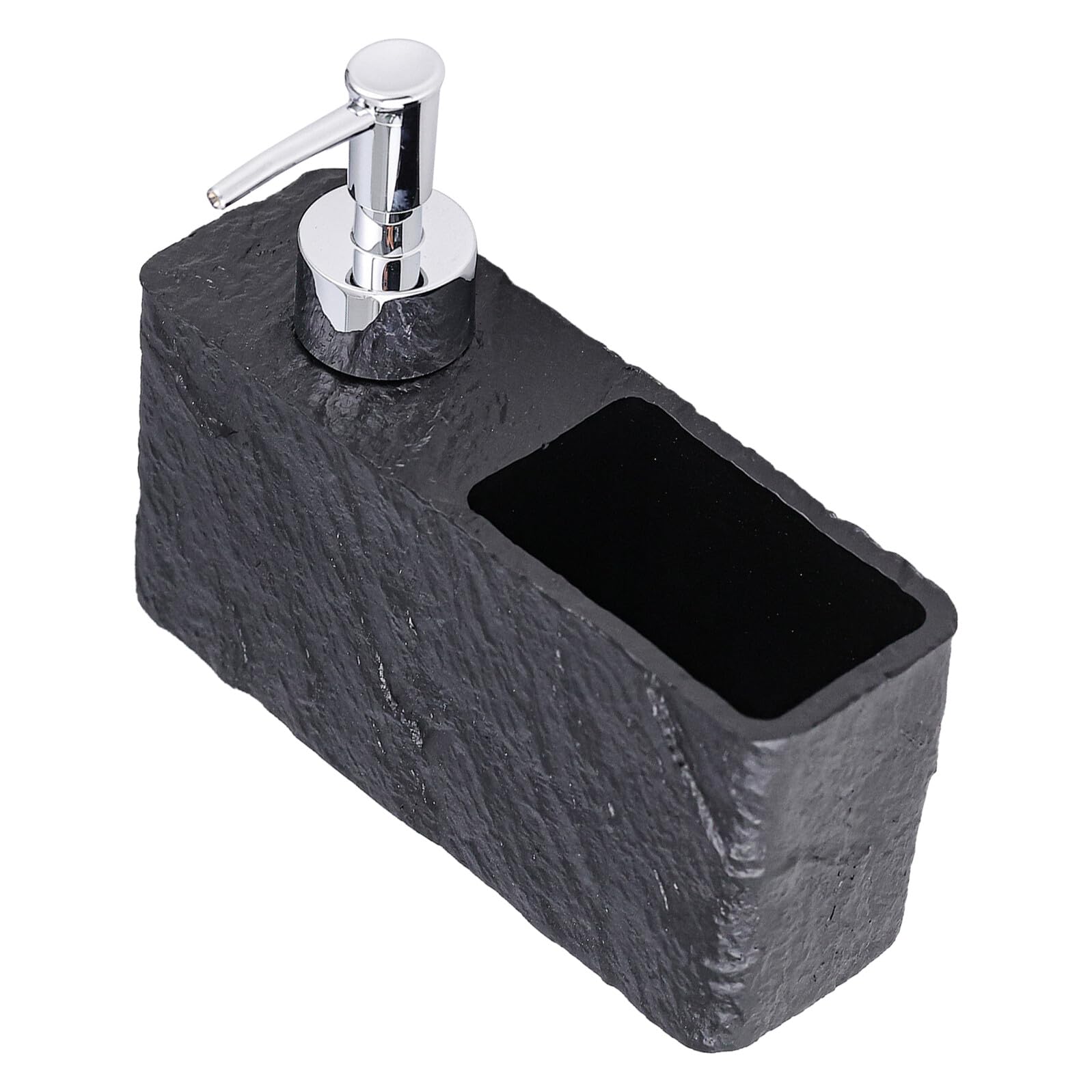 ERINGOGO Dispenser di Sapone Cucina con Porta Spugna Integrato Bottiglia Pompa in Resina Riutilizzabile Organizer Lavello per Detersivo Piatti e Lozione Mani Design Salvaspazio con Texture