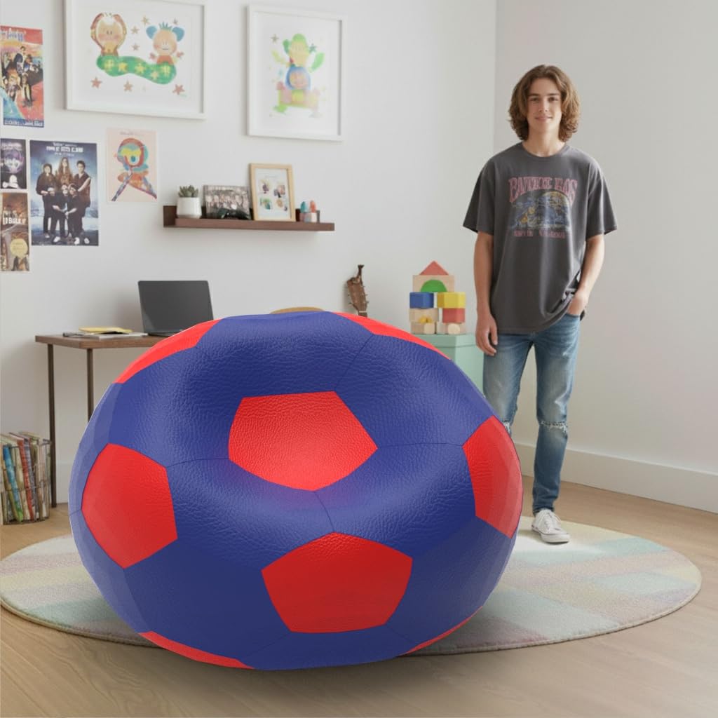 Bean Bag Chair Cover | Size: 2XL | Color: Blue Red | Without Beans | Premium Leatherette Cover (CMF 1565)-image-29