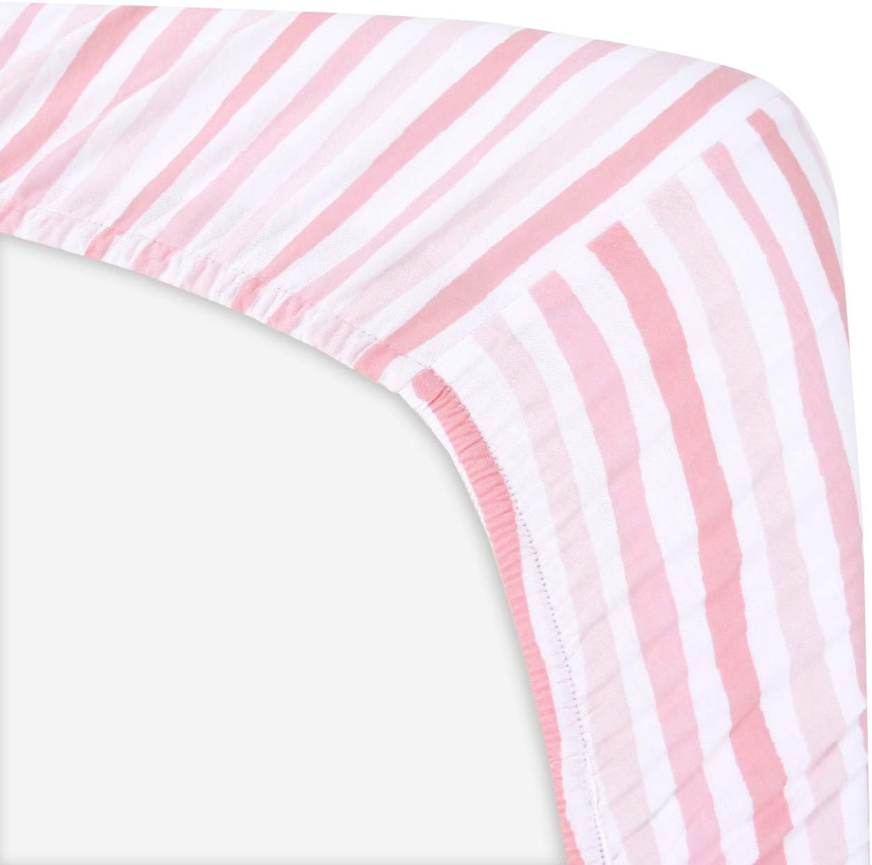 Travel Cot Fitted Sheet, 2 Pack, 100% Jersey Knit Cotton Pack n Play Sheets or Playpen Sheets(95×65cm) - Image 4