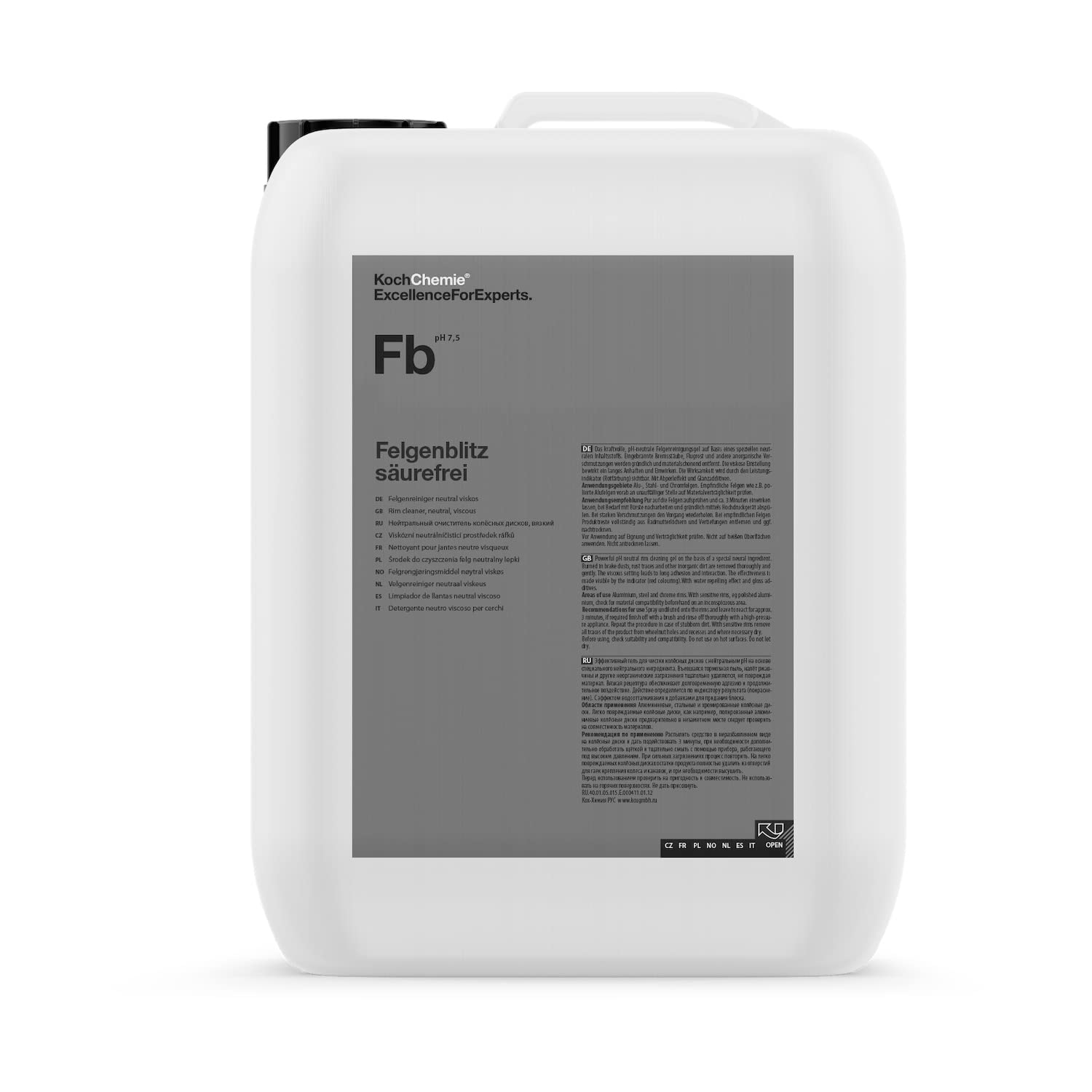Koch-Chemie Eisenentferner Felgenblitz Säurefrei|5Kg|Für Felgen|pH-Neutral|Entfernt Eisen von Felgen|Für PKW, LKW, Motorrad, Wohnmobile und mehr|Für den professionellen Einsatz|Seit 1968