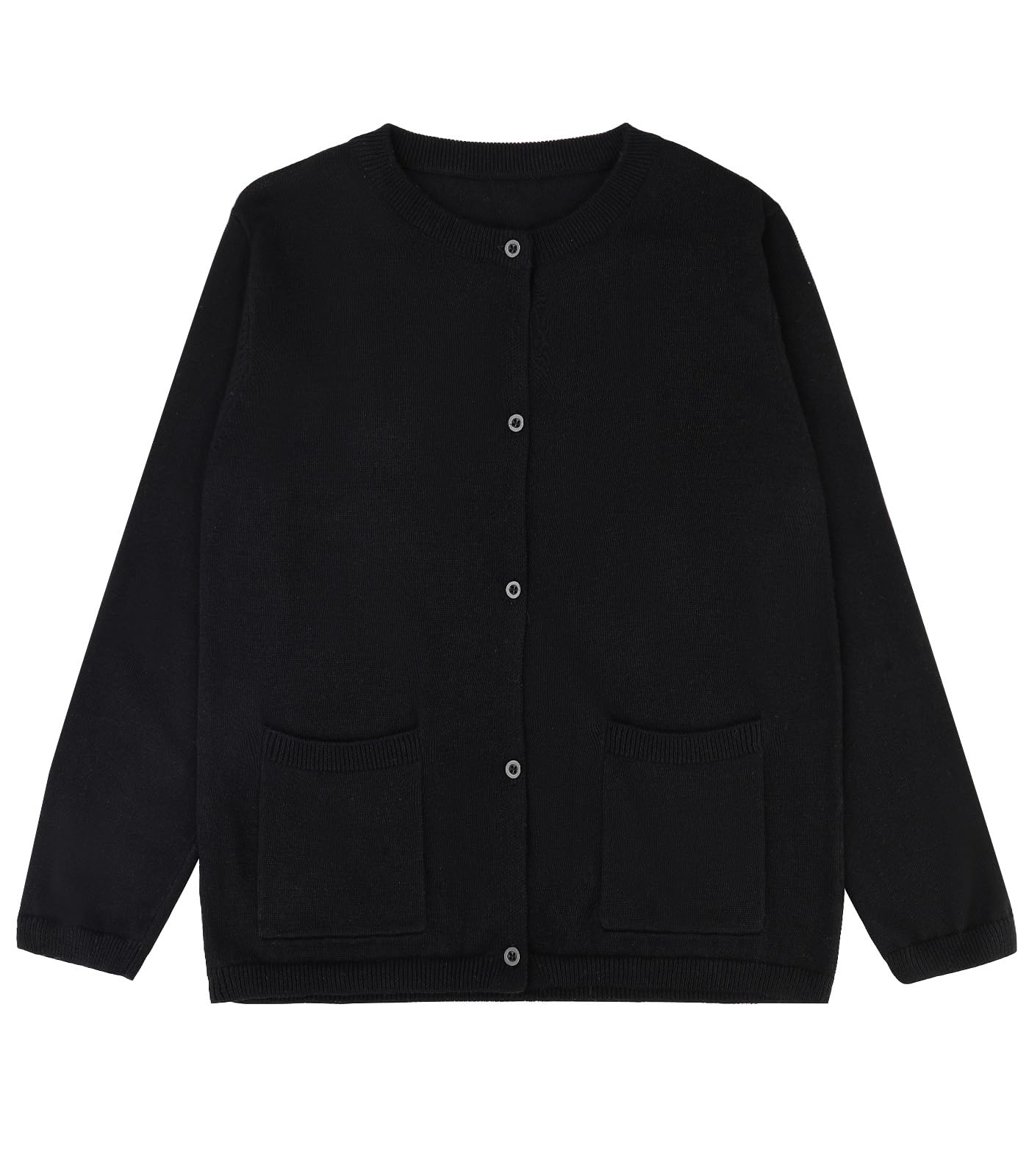 Monbessi Strickjacke Mädchen mit Taschen Bolero Jäckchen Kinder Baumwolle mit Langen Ärmeln und Knopfverschluss Cardigan 4-14 Jahre