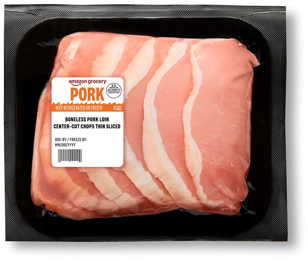 Amazon Grocery Pork Loin Center-Cut Chops Thin-Sliced Boneless Weight Varies