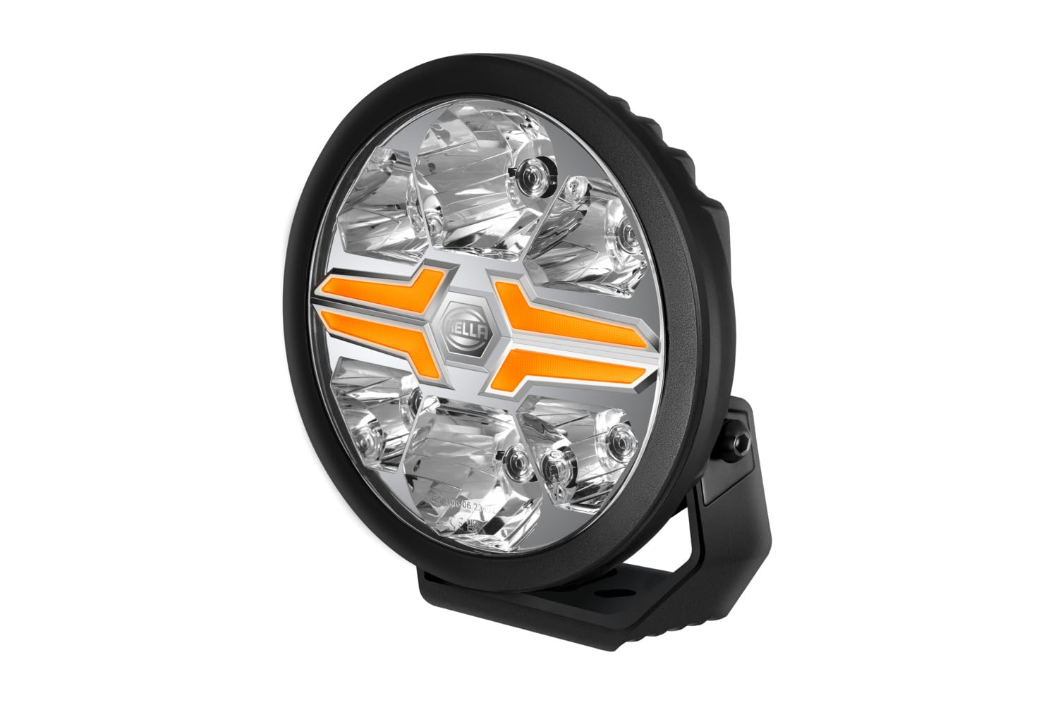 HELLA 1FJ 357 199-061 LED-Spotlight - Blade Black 9" - 12/24V - round - Reference number: 25 - Crystal clear - Light colour: White/Amber - Cable: 500mm - frontal sided