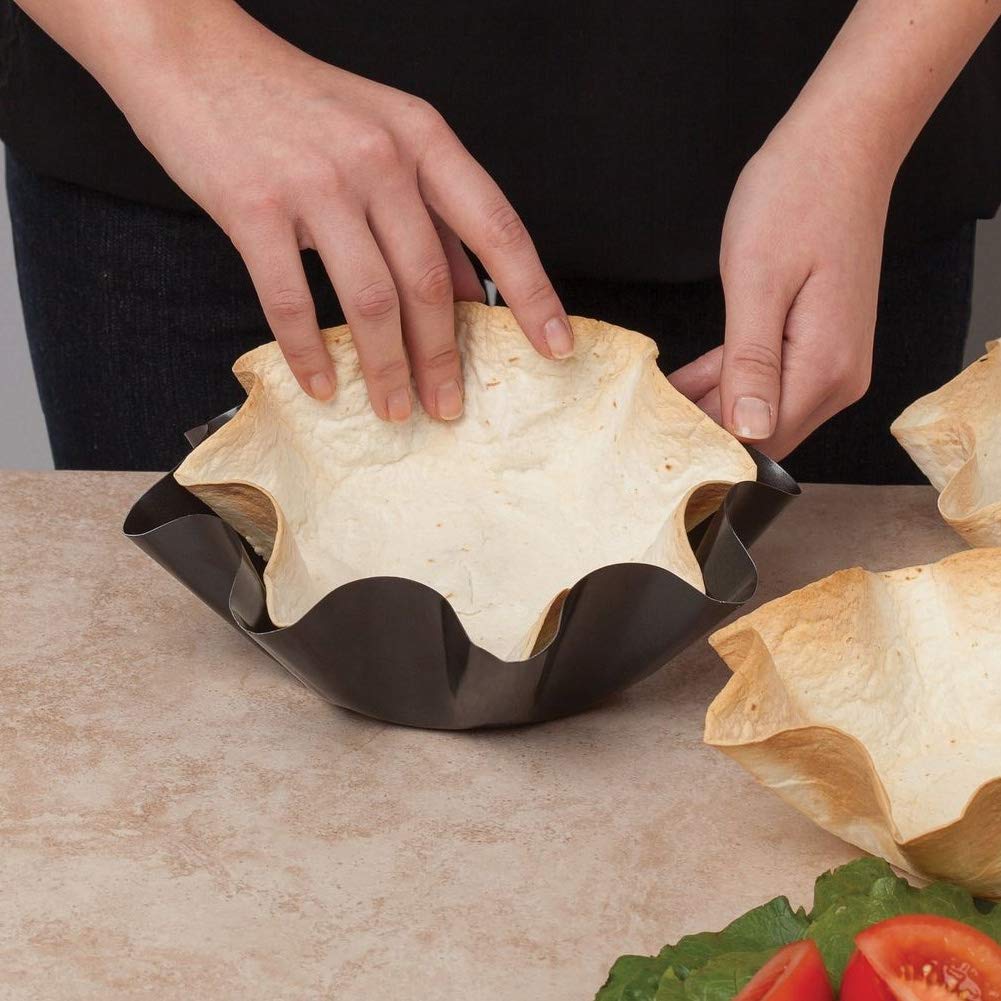 Healthy Taco Shell Bakers 9 Inch Fluted - 2 Pack Non-Stick Baking Molds ...
