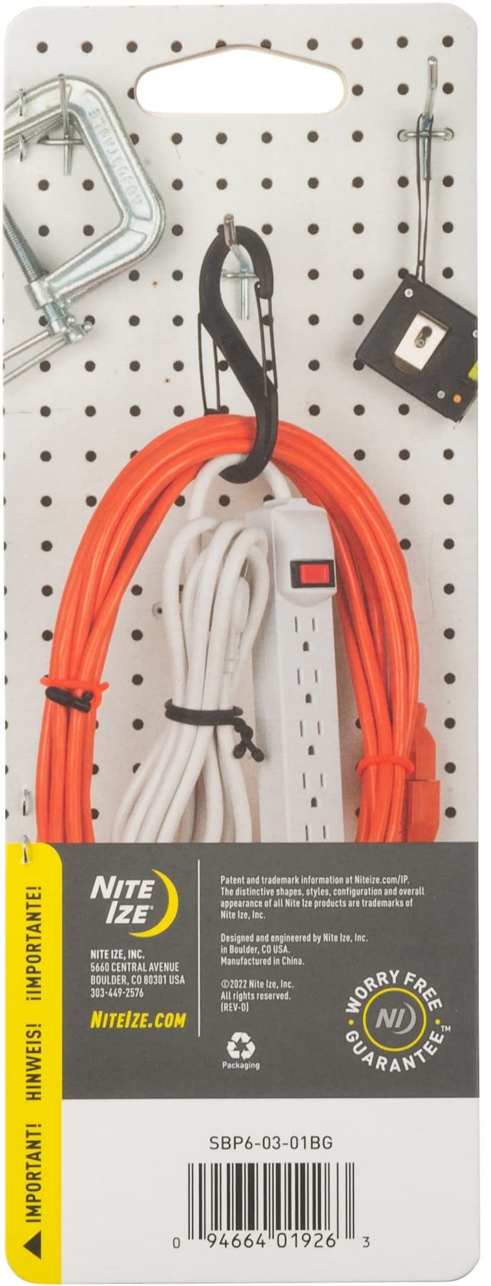 Nite Ize Sbp6-03-01bg #6 Assorted Colors Plastic S-Biner Double Gated Carabiner