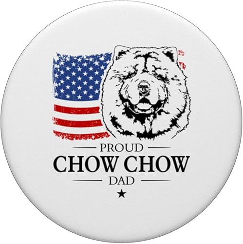 Miniatura 3 de Proud Chow Chow Dad American Flag patriotic dog PopSockets Swappable PopGrip