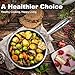 Tibbicc 10 Inch Hybrid Non Stick Frying Pan Set Skillet Stainless Steel Skillet Chef's Pan with Matching Lid, PFOA-Free Non-Toxic Cookware, Dishwasher & Oven Safe, Induction Compatible All Cooktop