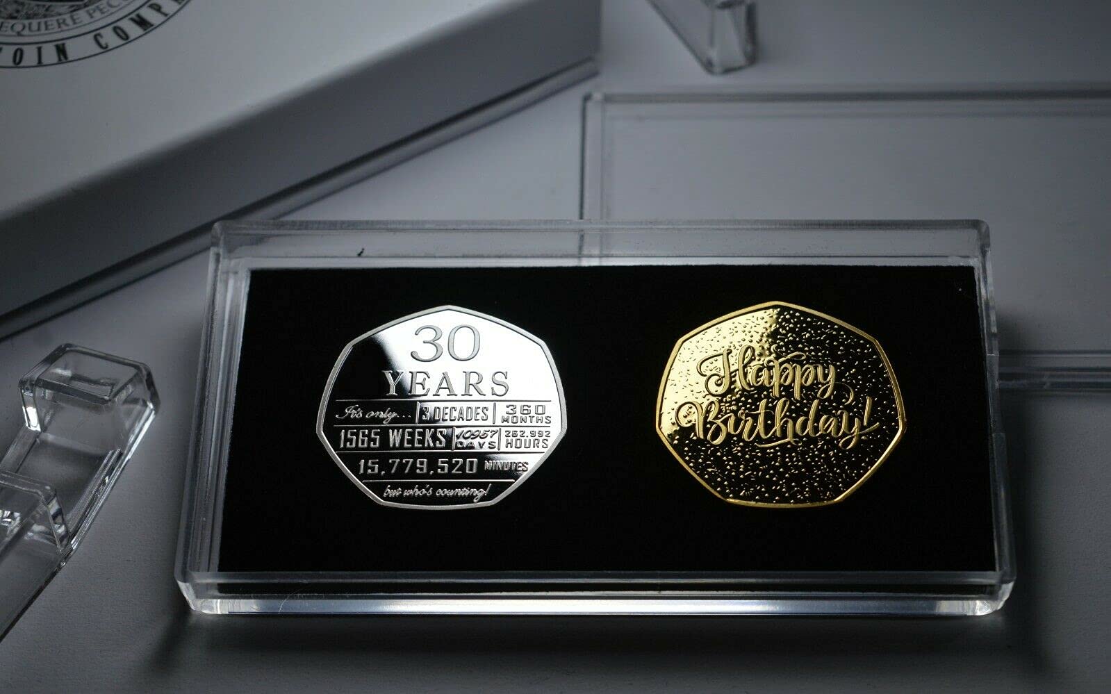 The Commemorative Coin Company Pair of 30th Birthday .999 Silver & 24ct Gold Commemoratives in Display/Presentation Case and Gift Box. Unique Gift/Present Party/Celebration Ideas 30 Thirty Years