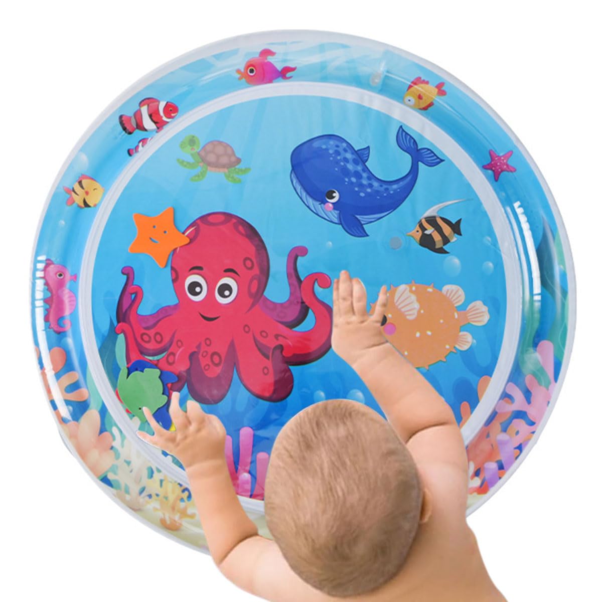 ECVV Tummy Time Water Mat for Baby, Kids Inflatable Water Play Mat for Infant/Toddlers, Baby Water Pad Sensory Toy for Early Development Activities