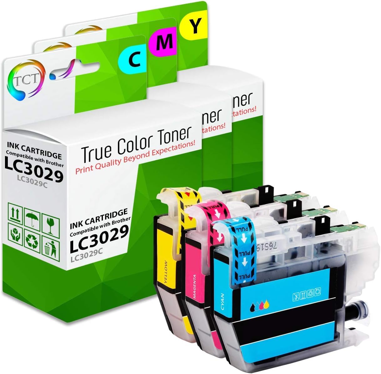 TCT LC3029 Color Ink Cartridge 3 Pack - Compatible Replacement for Brother LC3029C LC3029M LC3029Y High Yield Works with Brother MFC-J5830DW J5830DW