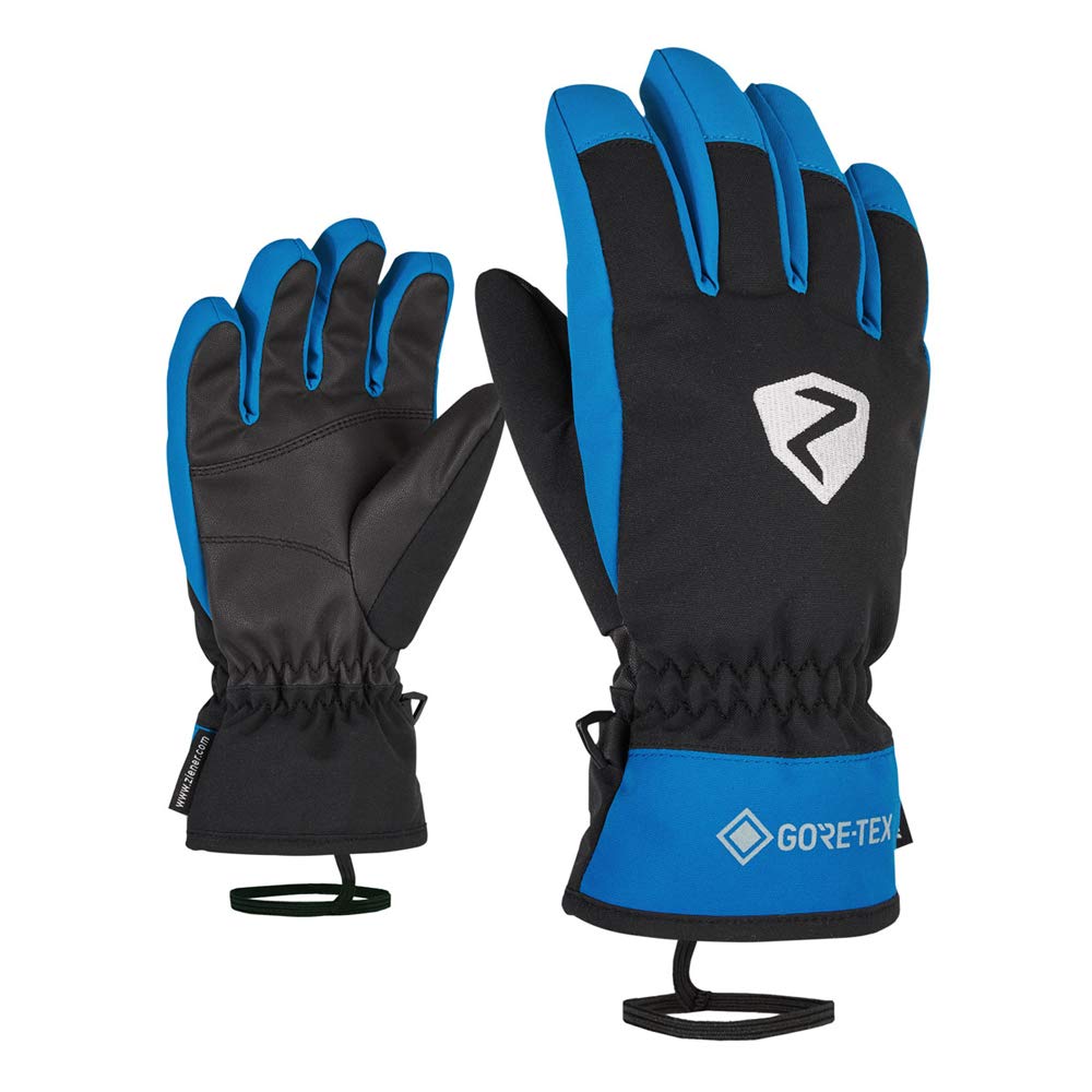 Ziener Larino Ski Gloves, Unisex Children, unisex-child, 801969, Black, Persian blue, 3.5